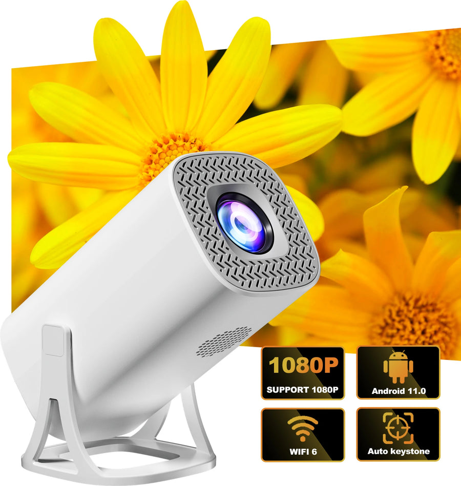 OneXsale S40 Max Smart Projector – Android 11, 720p HD, WiFi 6 + Bluetooth 5.0, 40–130 Inch Screen, 160 ANSI Lumens (White)