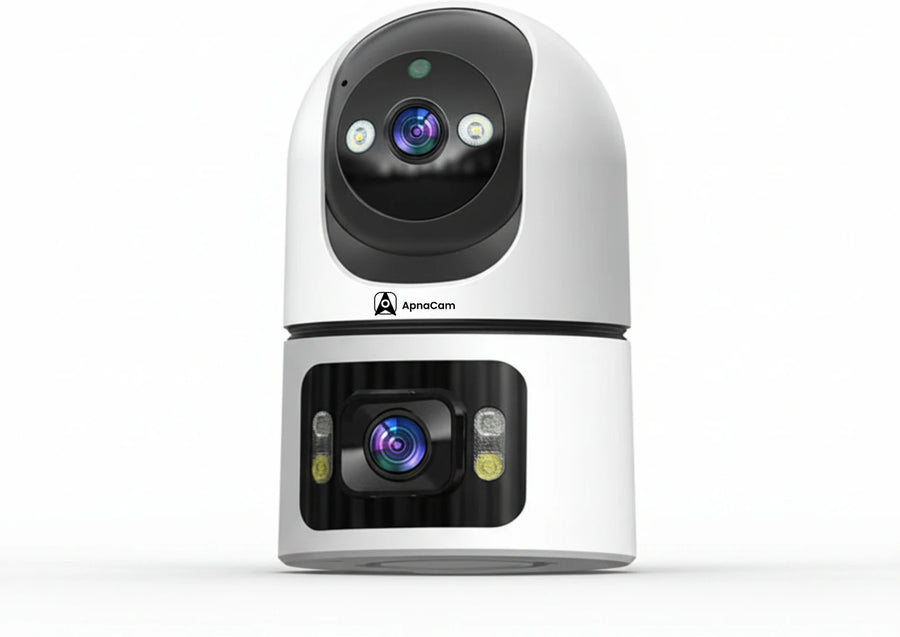 ApnaCam Dual-Lens FHD WiFi PTZ Indoor CCTV | AI Auto-Tracking | Night Vision | Two-Way Audio | V380 Pro