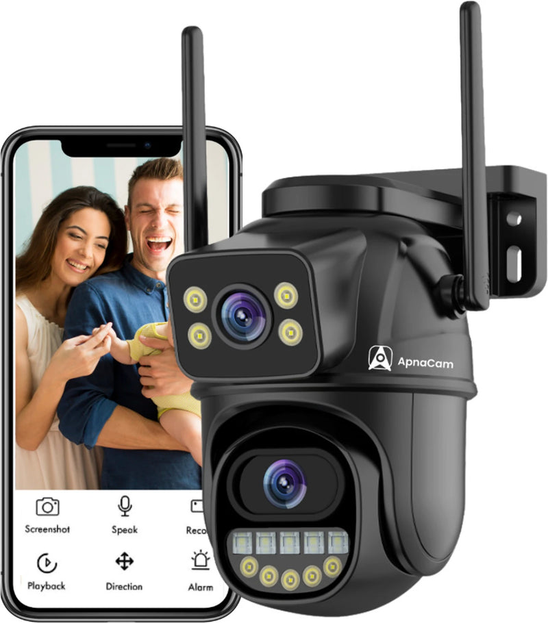 ApnaCam Dual Lens WiFi CCTV Camera Bullet + PTZ FHD Outdoor Wireless ICSEE