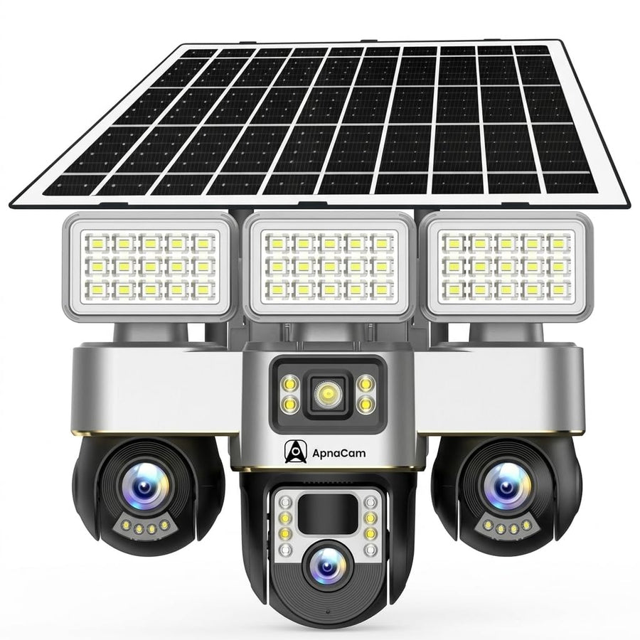 ApnaCam 4G Solar PTZ Camera — 4K Wireless Outdoor CCTV, No WiFi Needed, SIM-Based with Night Vision (Solar Powered)