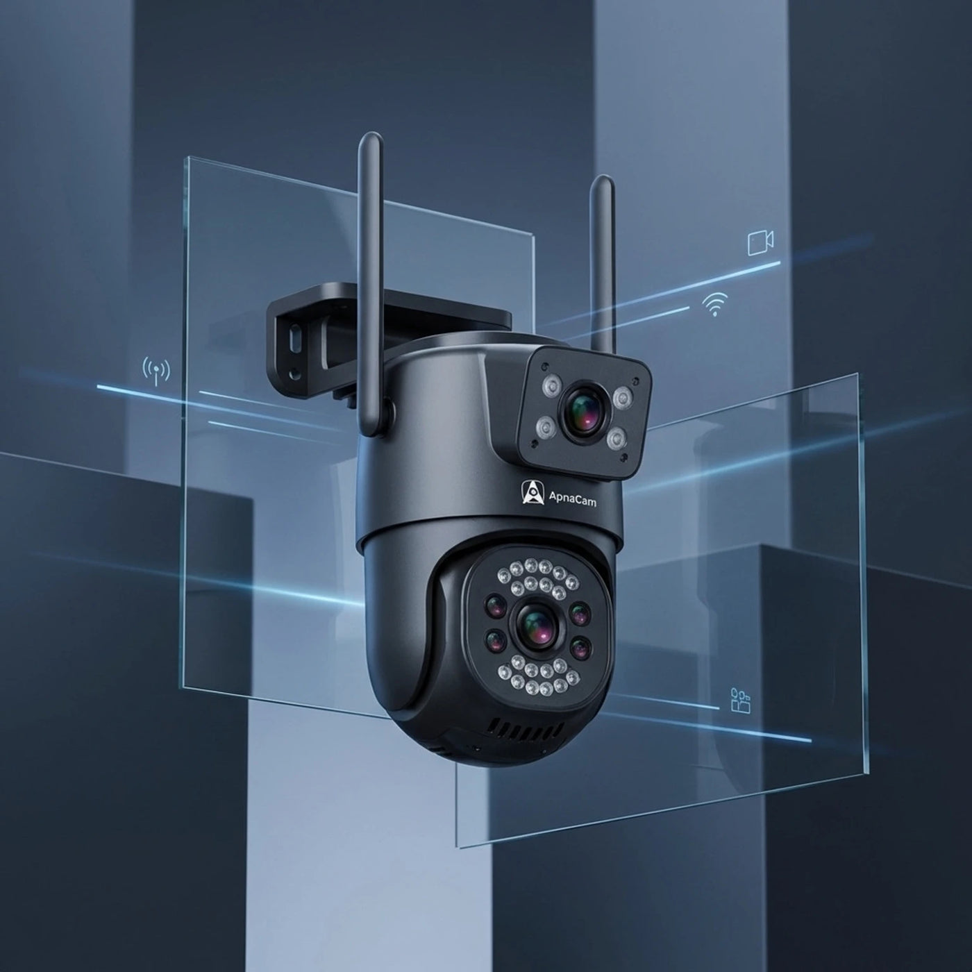 ApnaCam 5+5MP FHD 4G/5G Sim 360° Live View Waterproof Color Night Vision Two Audio CCTV Security Camera (128 GB, 1 Channel)