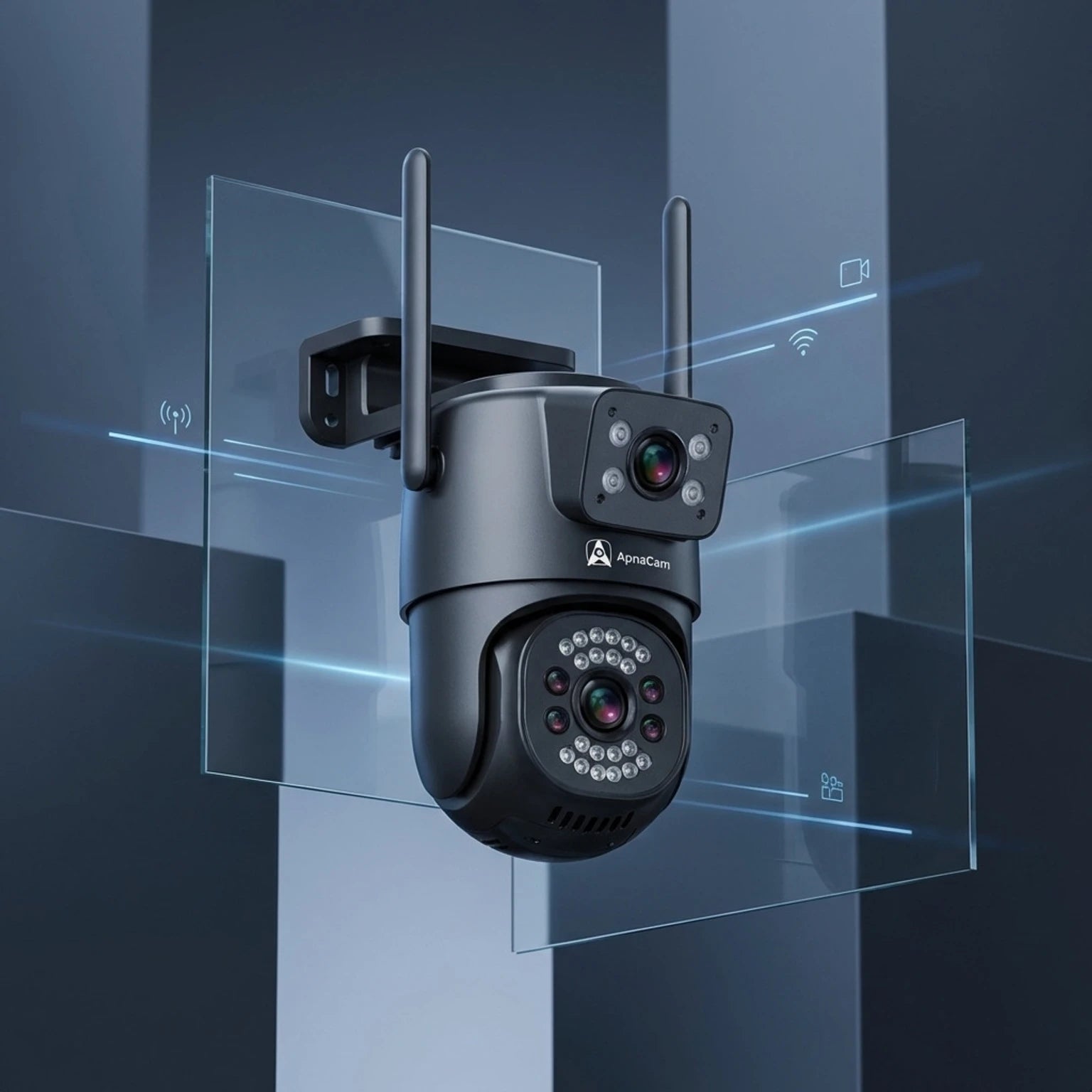ApnaCam 5+5MP FHD 4G/5G Sim 360° Live View Waterproof Color Night Vision Two Audio CCTV Security Camera (128 GB, 1 Channel)
