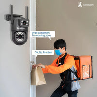ApnaCam 5+5MP FHD 4G/5G Sim 360° Live View Waterproof Color Night Vision Two Audio CCTV Security Camera (128 GB, 1 Channel)