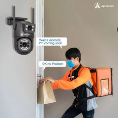 ApnaCam 5+5MP FHD 4G/5G Sim 360° Live View Waterproof Color Night Vision Two Audio CCTV Security Camera (128 GB, 1 Channel)