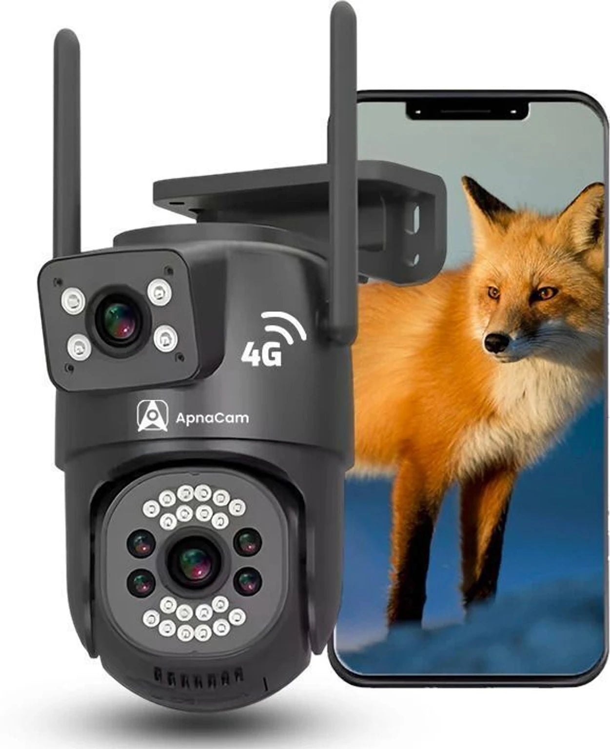 ApnaCam 5+5MP FHD 4G/5G Sim 360° Live View Waterproof Color Night Vision Two Audio CCTV Security Camera (128 GB, 1 Channel)