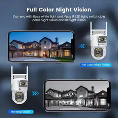 ApnaCam 5+5MP FHD 4G/5G Sim 360° Live View Waterproof Color Night Vision Two Audio CCTV Security Camera (128 GB, 1 Channel)