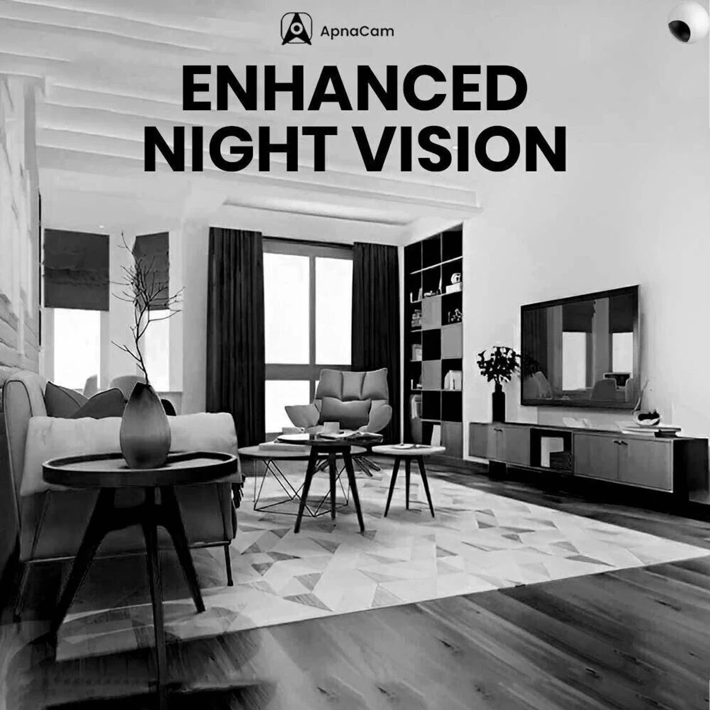 ApnaCam 4MP 2K QHD WiFi Indoor PT Camera | 360° AI Smart CCTV