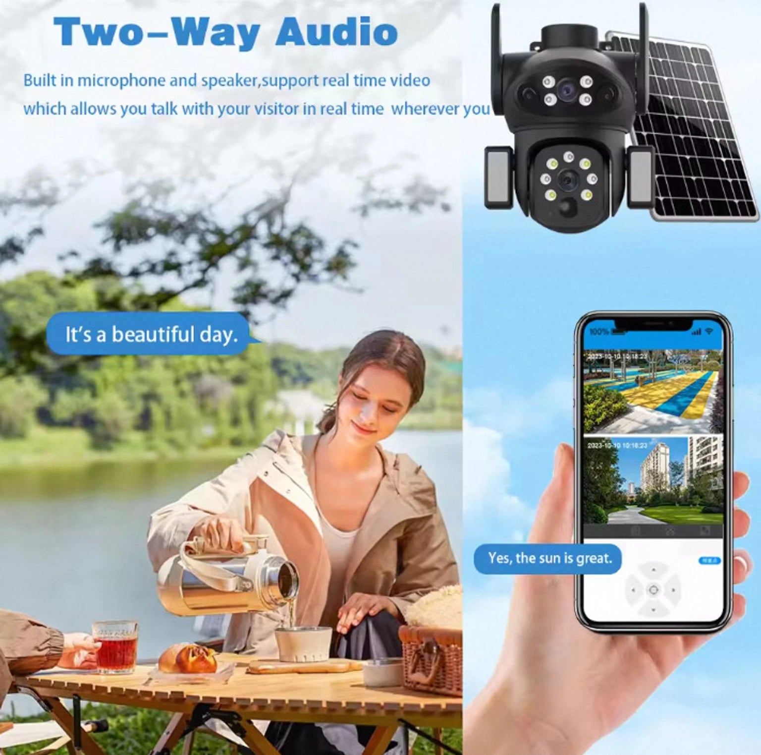 ApnaCam Dual-Lens 5MP 4G Solar PTZ Outdoor CCTV | AI Auto-Tracking | Full-Color Night Vision | No WiFi Needed | IP66 | V380 Pro