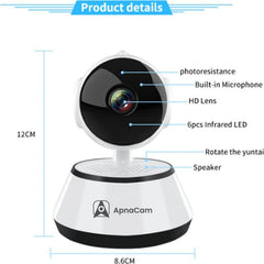 ApnaCam FHD WiFi 355° PT Indoor CCTV | AI Detection | Night Vision | Two-Way Audio | Home & Office | V380 Pro