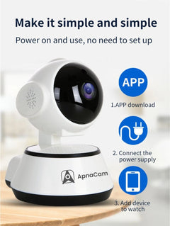 ApnaCam FHD WiFi 355° PT Indoor CCTV | AI Detection | Night Vision | Two-Way Audio | Home & Office | V380 Pro