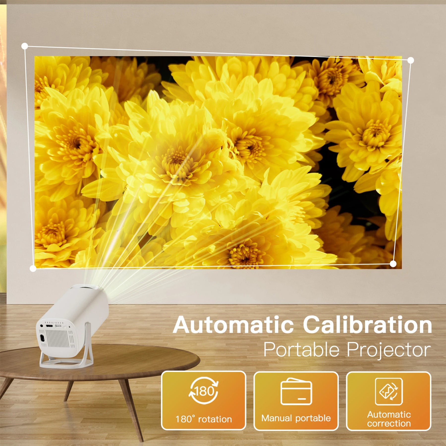 OneXsale S40 Max Smart Projector – Android 11, 720p HD, WiFi 6 + Bluetooth 5.0, 40–130 Inch Screen, 160 ANSI Lumens (White)