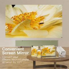 OneXsale S40 Max Smart Projector – Android 11, 720p HD, WiFi 6 + Bluetooth 5.0, 40–130 Inch Screen, 160 ANSI Lumens (White)