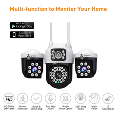 ApnaCam 4+4+4MP FHD 4G Outdoor 3-Lens PTZ, Night Vision, IP66 Weatherproof CCTV Security Camera (SD Card Support Upto 128 GB, 4 Channel)