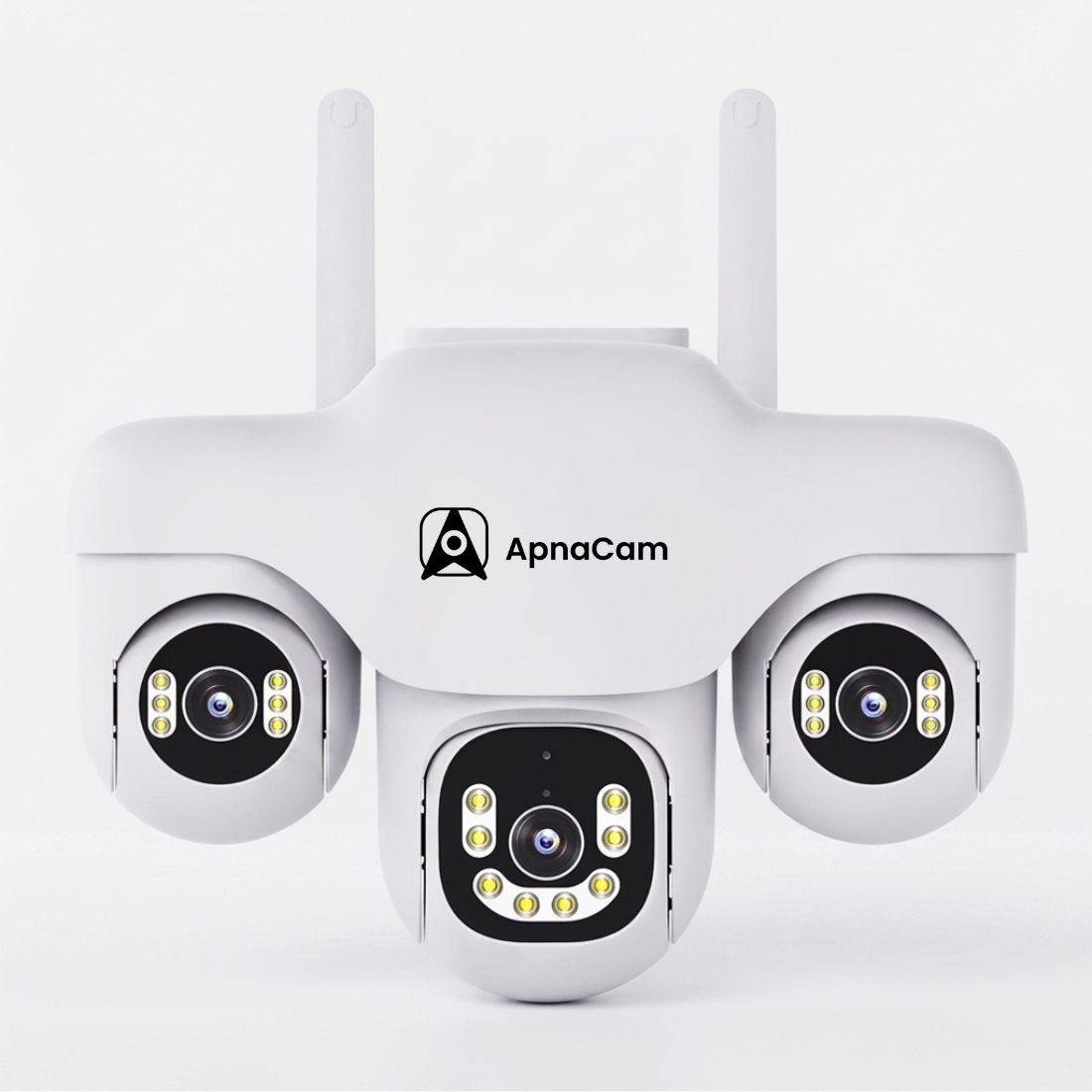 ApnaCam Marine Triple-Lens 4MP QHD WiFi PTZ Security Camera | Live Split-Screen | 3-Zone Simultaneous View | AI Human Detection | Color Night Vision | IP66 Weatherproof