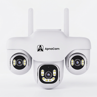 ApnaCam Marine Triple-Lens 4MP QHD WiFi PTZ Security Camera | Live Split-Screen | 3-Zone Simultaneous View | AI Human Detection | Full-Color Night Vision | IP66 Weatherproof