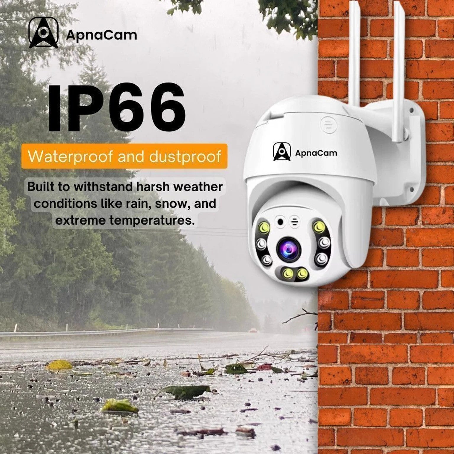 ApnaCam WiFi Outdoor CCTV Camera — 5MP, 360° PTZ, Color Night Vision, 2-Way Audio, Waterproof (Home, Shop, Farm Security)