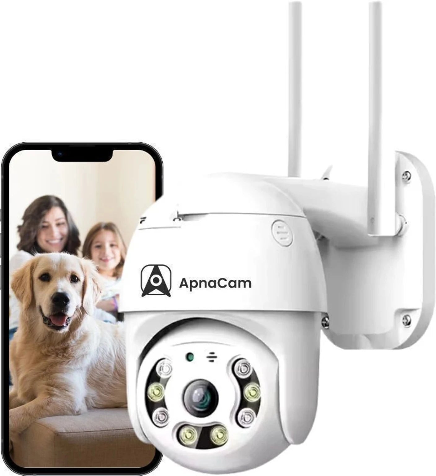 ApnaCam WiFi Outdoor CCTV Camera — 5MP, 360° PTZ, Color Night Vision, 2-Way Audio, Waterproof (Home, Shop, Farm Security)