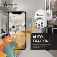ApnaCam WiFi Outdoor CCTV Camera — 5MP, 360° PTZ, Color Night Vision, 2-Way Audio, Waterproof (Home, Shop, Farm Security)
