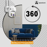ApnaCam WiFi Outdoor CCTV Camera — 5MP, 360° PTZ, Color Night Vision, 2-Way Audio, Waterproof (Home, Shop, Farm Security)