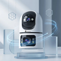 ApnaCam Dual-Lens FHD WiFi PTZ Indoor CCTV | AI Auto-Tracking | Night Vision | Two-Way Audio | V380 Pro