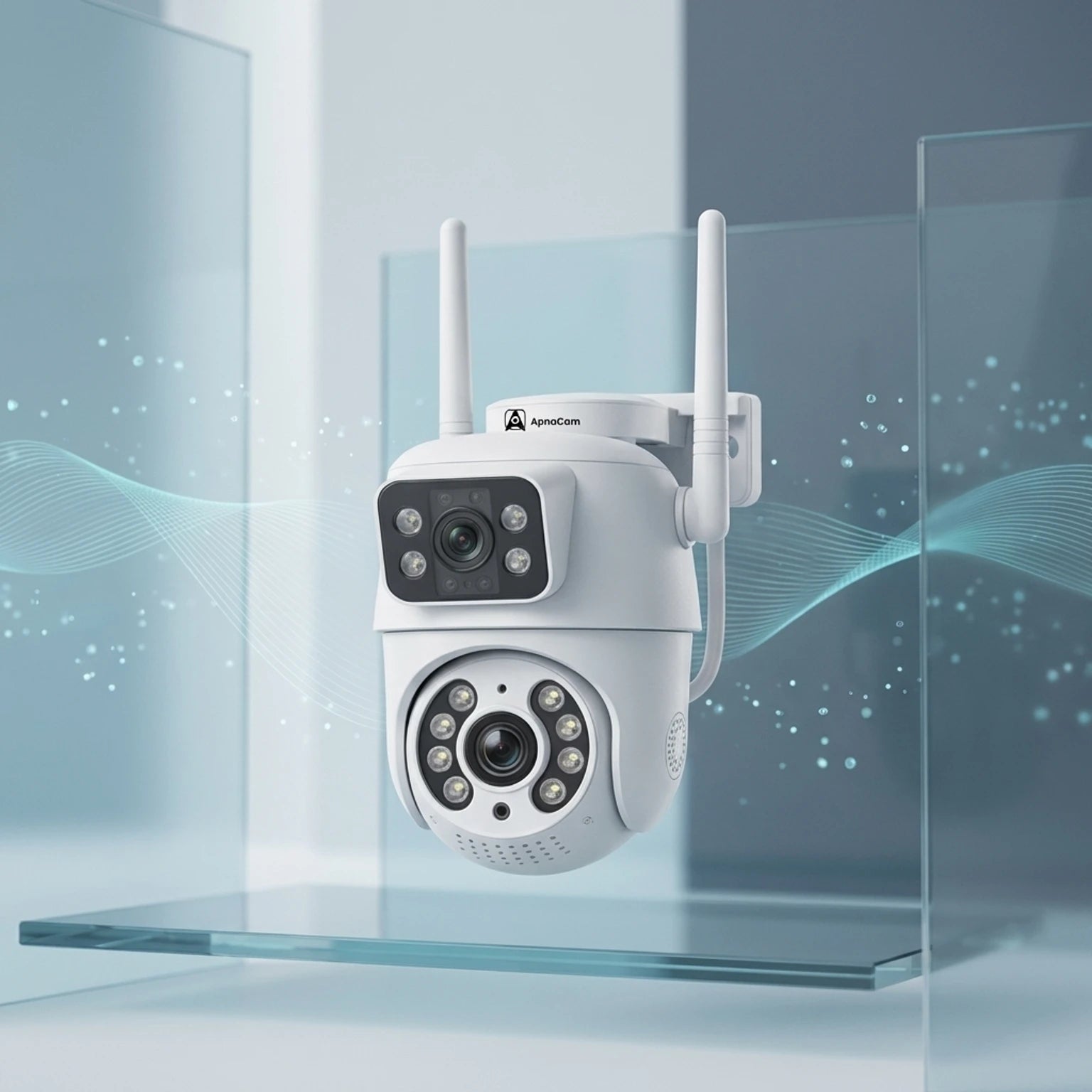 ApnaCam 2MP×2 Dual-Lens FHD WiFi Outdoor PTZ CCTV | iCSee App, IP66