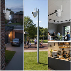 ApnaCam 2MP×2 Dual-Lens FHD WiFi Outdoor PTZ CCTV | iCSee App, IP66
