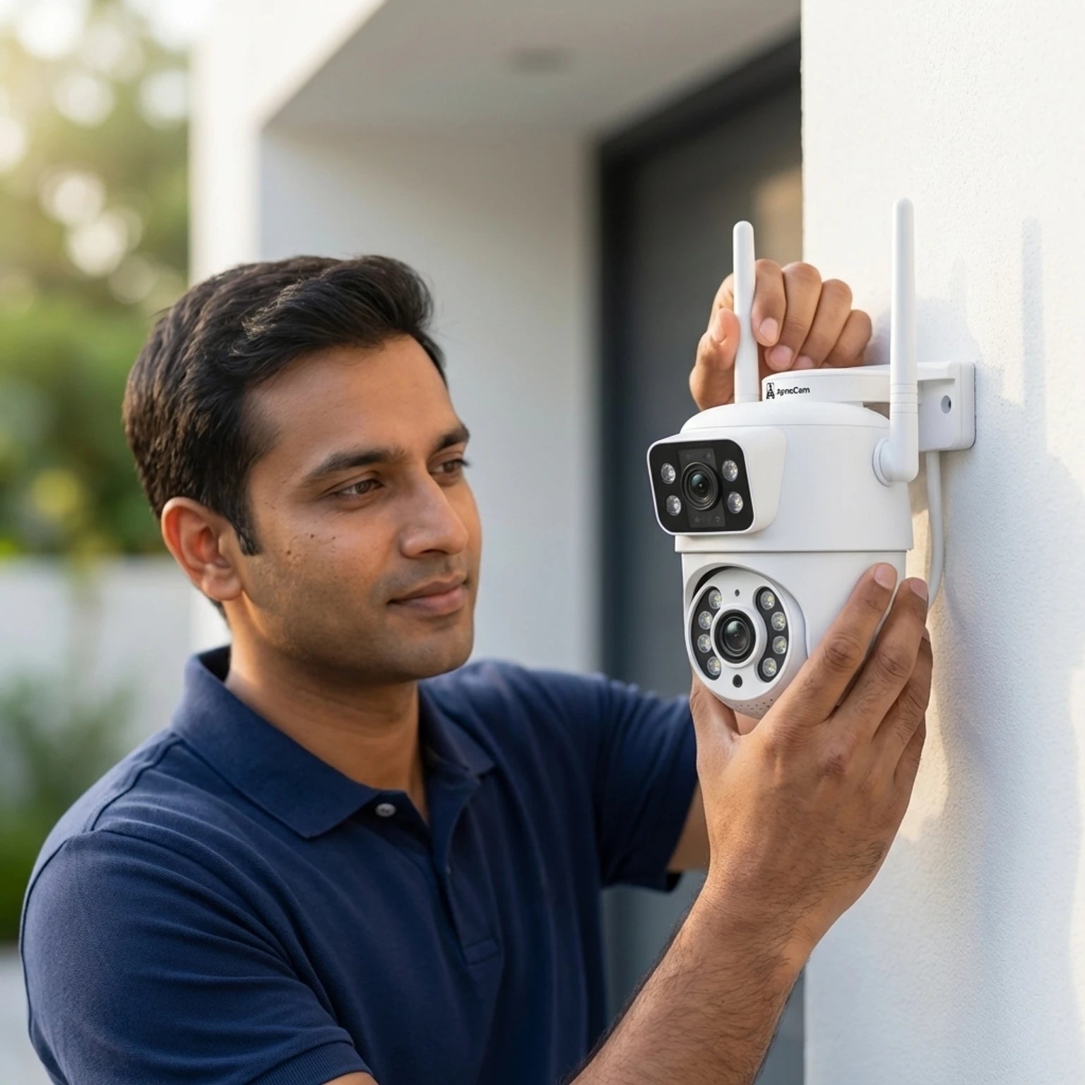 ApnaCam 2MP×2 Dual-Lens FHD WiFi Outdoor PTZ CCTV | iCSee App, IP66