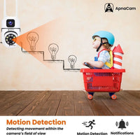 ApnaCam 5MP+5MP Dual Lens Mini PTZ WiFi Camera | 2-Way Audio, Color Night Vision, Humanoid Detection, 350° Pan-Tilt