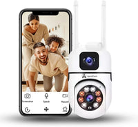 ApnaCam 5MP+5MP Dual Lens Mini PTZ WiFi Camera | 2-Way Audio, Color Night Vision, Humanoid Detection, 350° Pan-Tilt