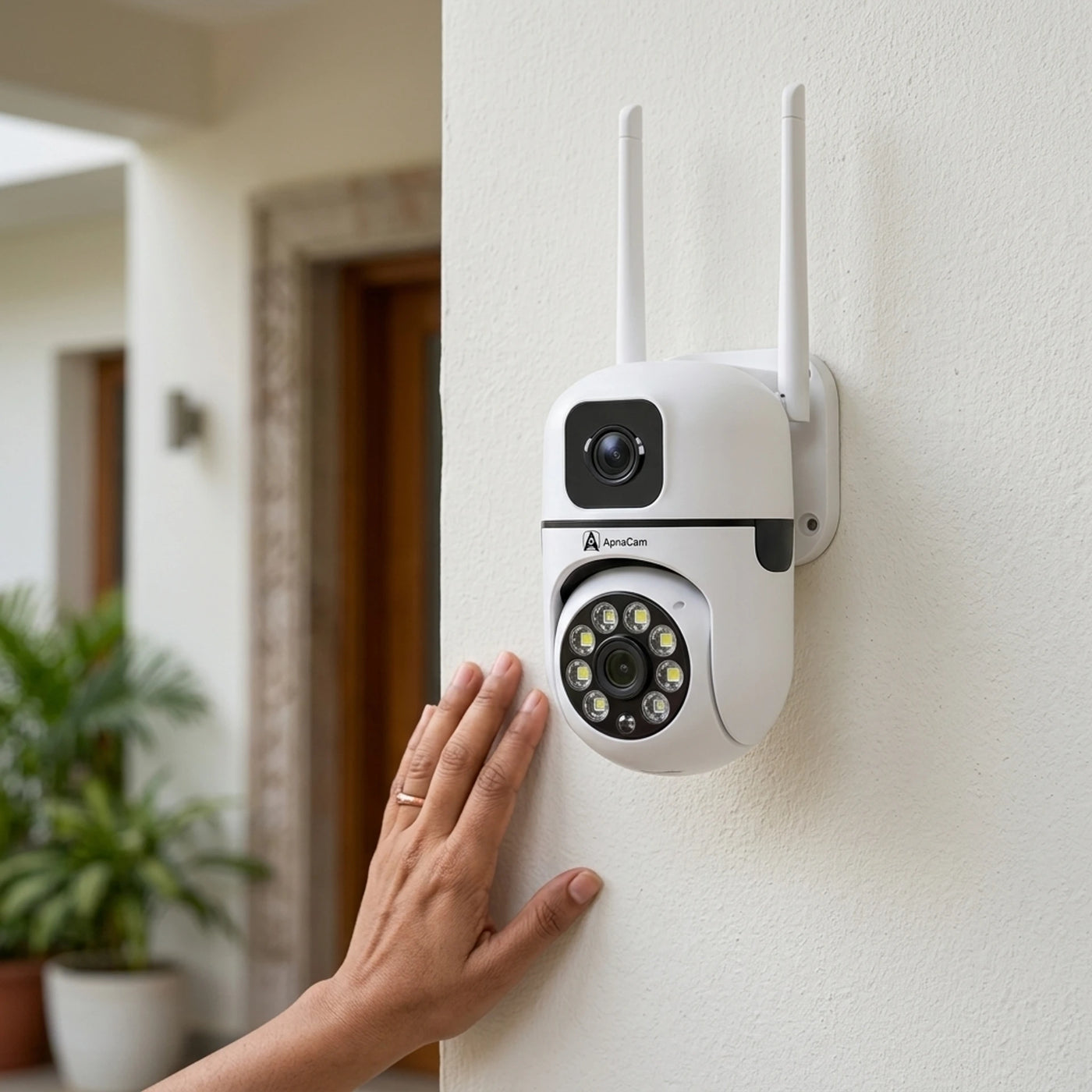 ApnaCam 5MP+5MP Dual Lens Mini PTZ WiFi Camera | 2-Way Audio, Color Night Vision, Humanoid Detection, 350° Pan-Tilt