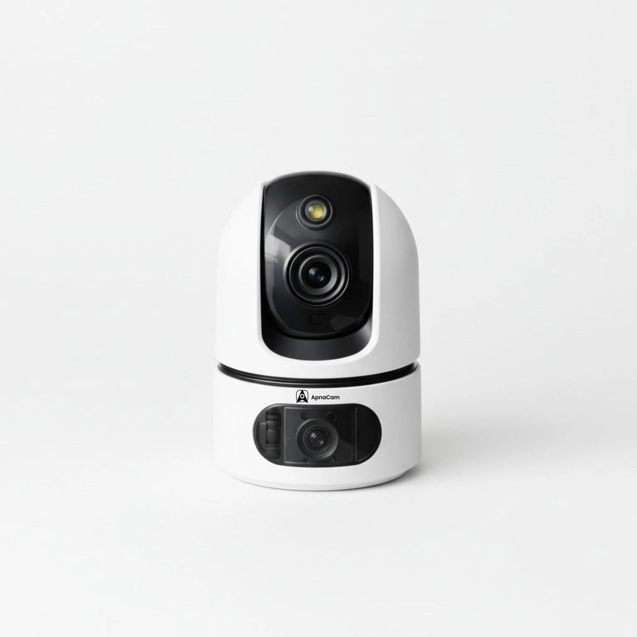 ApnaCam Dual-Lens FHD WiFi PTZ Indoor CCTV | AI Detection | Night Vision | Two-Way Audio | Home & Office | V380 Pro