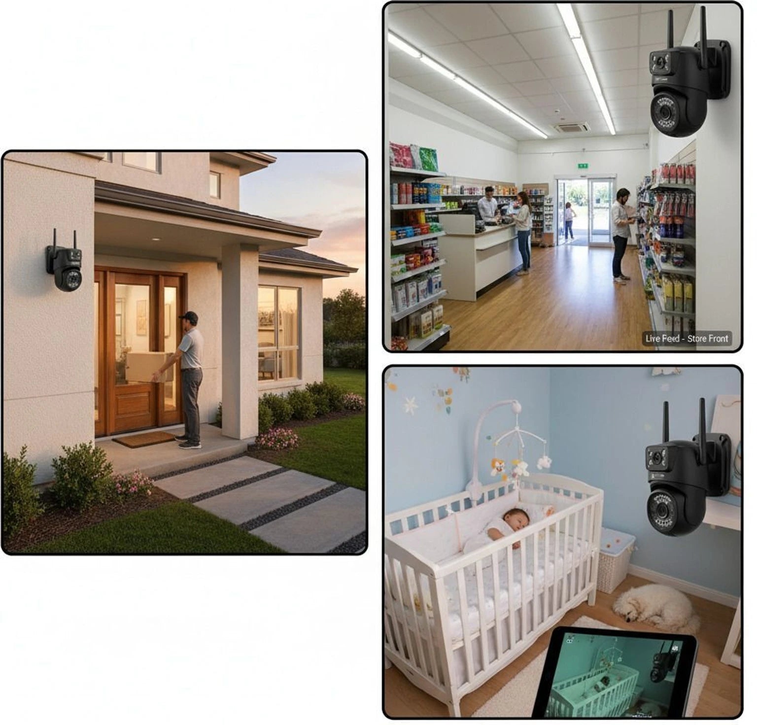 ApnaCam NightEye Dual-Lens [XMP] WiFi PTZ Outdoor CCTV | AI Human Detection | Full-Color Night Vision | IP66 | V380 Pro