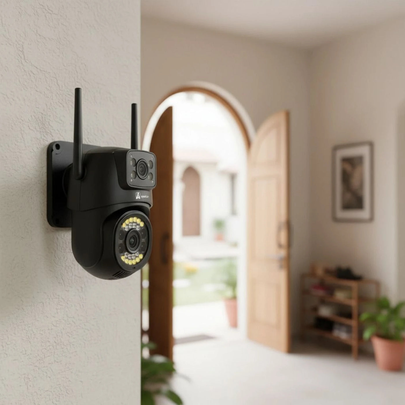 ApnaCam NightEye Dual-Lens [XMP] WiFi PTZ Outdoor CCTV | AI Human Detection | Full-Color Night Vision | IP66 | V380 Pro