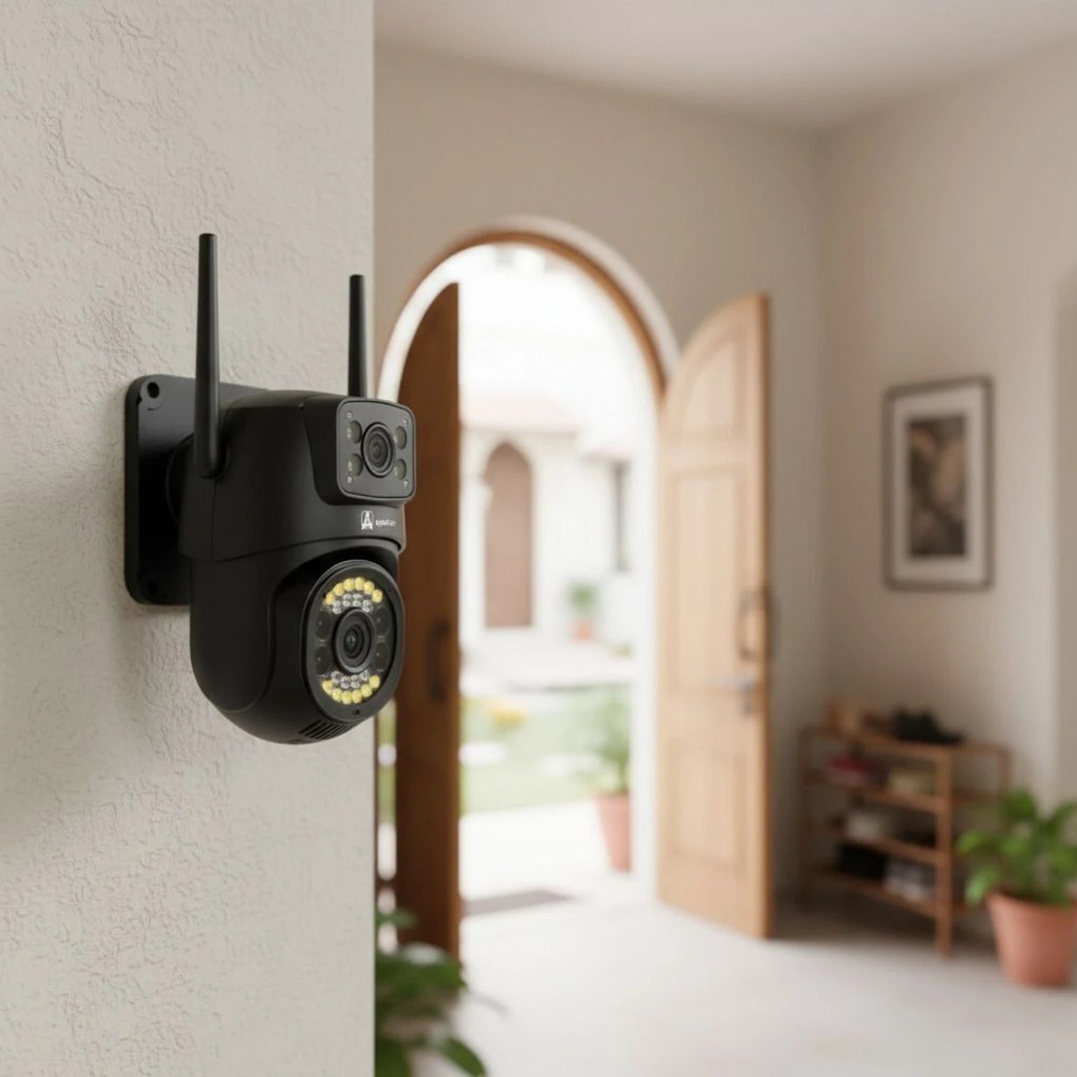 ApnaCam NightEye Dual-Lens [XMP] WiFi PTZ Outdoor CCTV | AI Human Detection | Full-Color Night Vision | IP66 | V380 Pro
