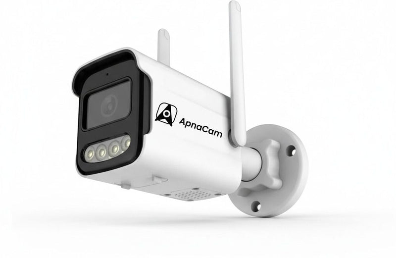 ApnaCam 5MP WiFi Outdoor Bullet Camera – Color Night Vision, 2-Way Audio, Motion Alerts, Waterproof CCTV