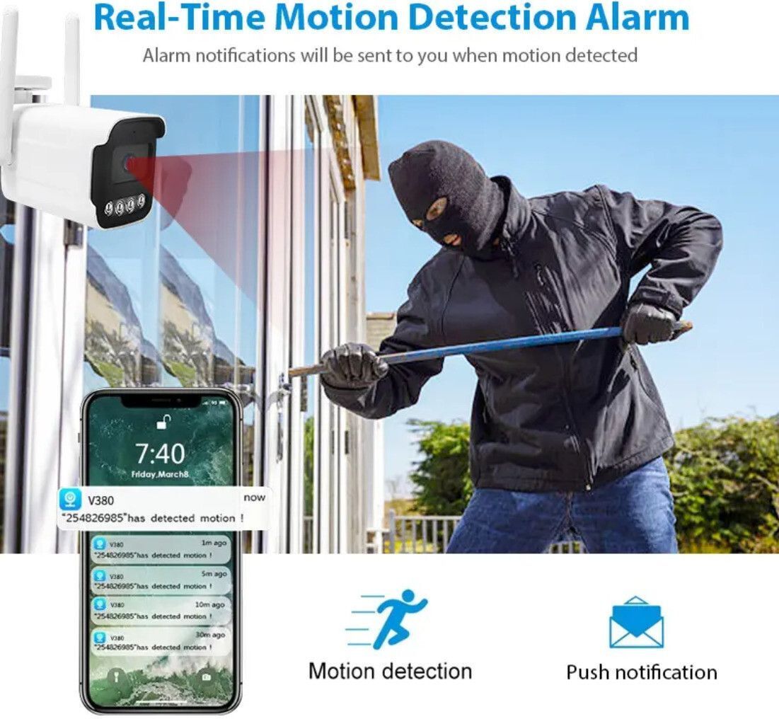 ApnaCam 5MP WiFi Outdoor Bullet Camera – Color Night Vision, 2-Way Audio, Motion Alerts, Waterproof CCTV