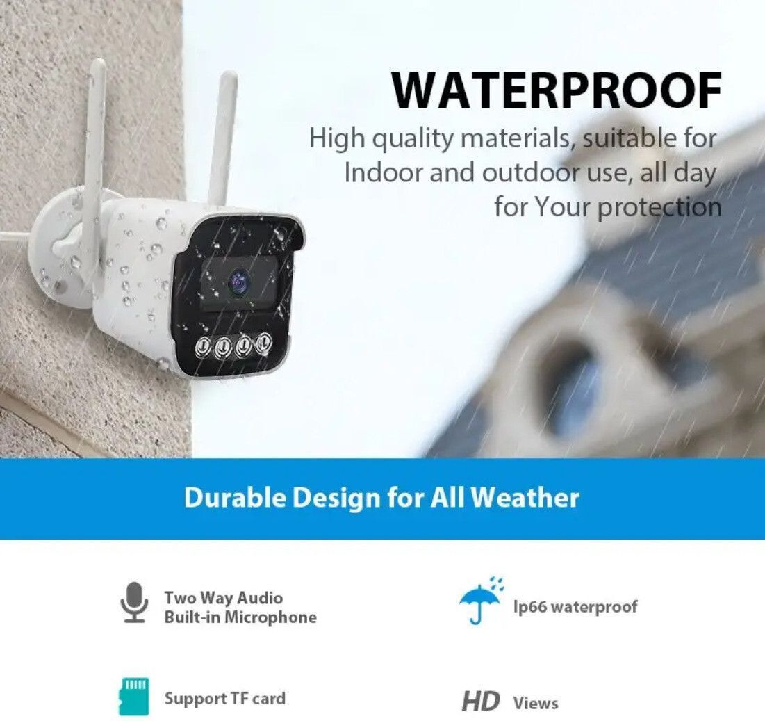 ApnaCam 5MP WiFi Outdoor Bullet Camera – Color Night Vision, 2-Way Audio, Motion Alerts, Waterproof CCTV