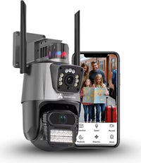 ApnaCam 5MP FHD Black Guard X2 Outdoor WiFi PTZ CCTV | Night Vision | Smart Alerts Security Camera (128 GB, 2 Channel)