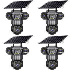 ApnaCam India's First 5G Solar Triple Lens PTZ CCTV Camera — 12MP×3 Lenses, 3-Screen View, AI Tracking, Color Night Vision, IP66 (12-Month Warranty)