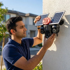 ApnaCam Farm Boy 4G SIM Solar Triple Lens PTZ CCTV Camera | 5+5+5MP | IP66 | No Wi-Fi | V380 Pro | Outdoor Security Camera for Farm, Plot & Rural Property