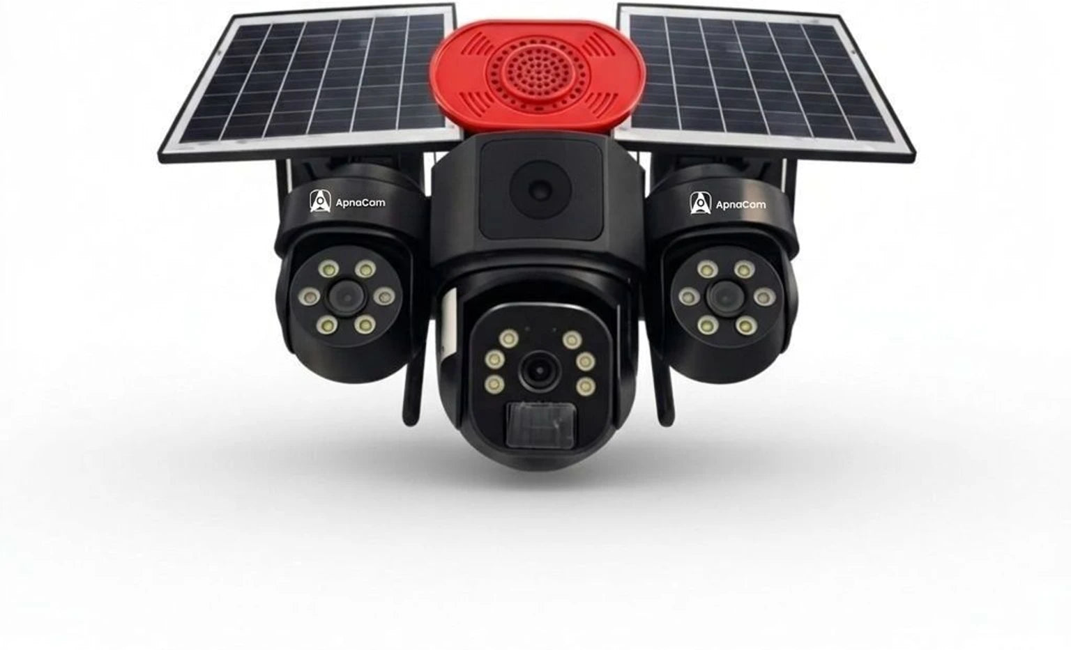 ApnaCam Farm Boy 4G SIM Solar Triple Lens PTZ CCTV Camera | 5+5+5MP | IP66 | No Wi-Fi | V380 Pro | Outdoor Security Camera for Farm, Plot & Rural Property