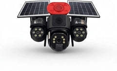 ApnaCam Farm Boy 4G SIM Solar Triple Lens PTZ CCTV Camera | 5+5+5MP | IP66 | No Wi-Fi | V380 Pro | Outdoor Security Camera for Farm, Plot & Rural Property