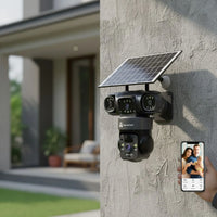 ApnaCam India's First 5G Solar Triple Lens PTZ CCTV Camera - 12MP×3 Lenses, 3-Screen View, AI Tracking, Color Night Vision, IP66 (6 Month Warranty)