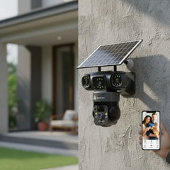 ApnaCam India's First 5G Solar Triple Lens PTZ CCTV Camera — 12MP×3 Lenses, 3-Screen View, AI Tracking, Color Night Vision, IP66 (12-Month Warranty)