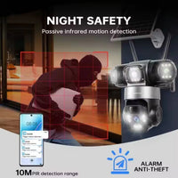 ApnaCam India's First 5G Solar Triple Lens PTZ CCTV Camera - 12MP×3 Lenses, 3-Screen View, AI Tracking, Color Night Vision, IP66 (6 Month Warranty)