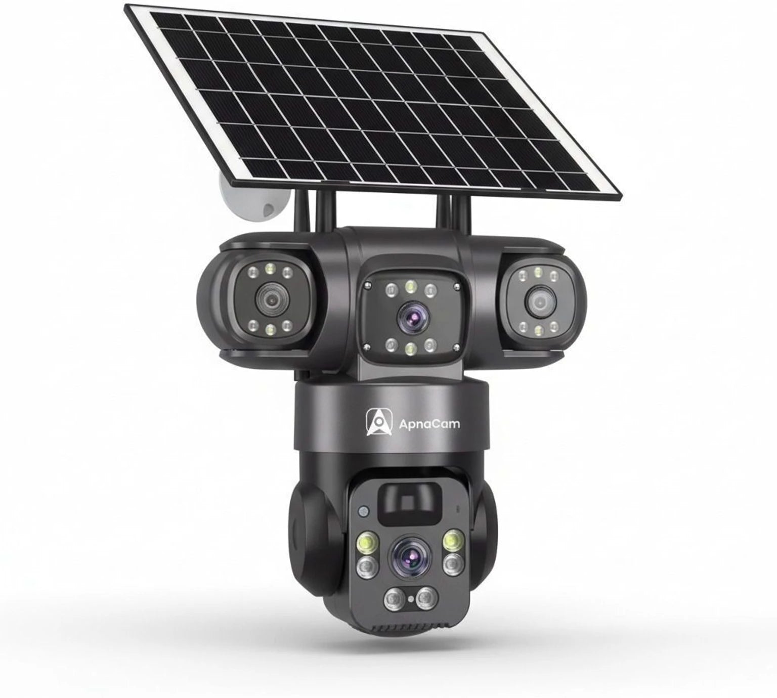 ApnaCam India's First 5G Solar Triple Lens PTZ CCTV Camera — 12MP×3 Lenses, 3-Screen View, AI Tracking, Color Night Vision, IP66 (12-Month Warranty)