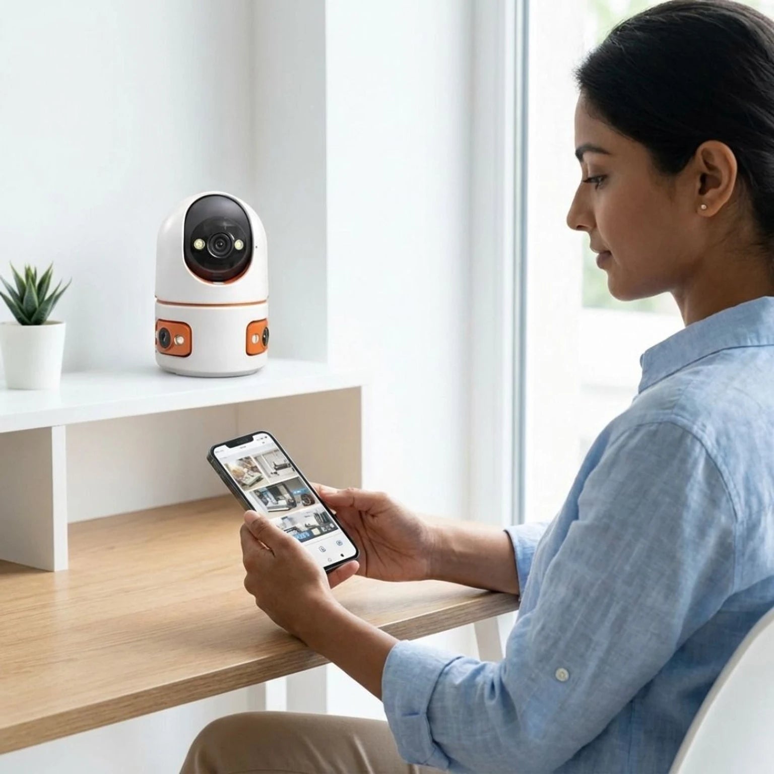 ApnaCam Robo Cam 6MP Tri Lens/Screen HD 1080p AI Human Detect.WiFi, Bullet + PTZ Security Camera (SD Card Support Upto 128 GB, 4 Channel)
