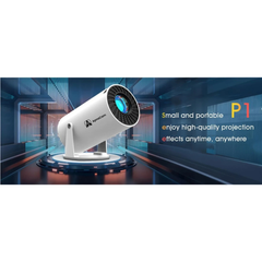 Apnacam HY300 Mini Projector – 1000 LM LED Portable Home Theater | 4K Input Supported | Built-in Speaker & Remote (White)