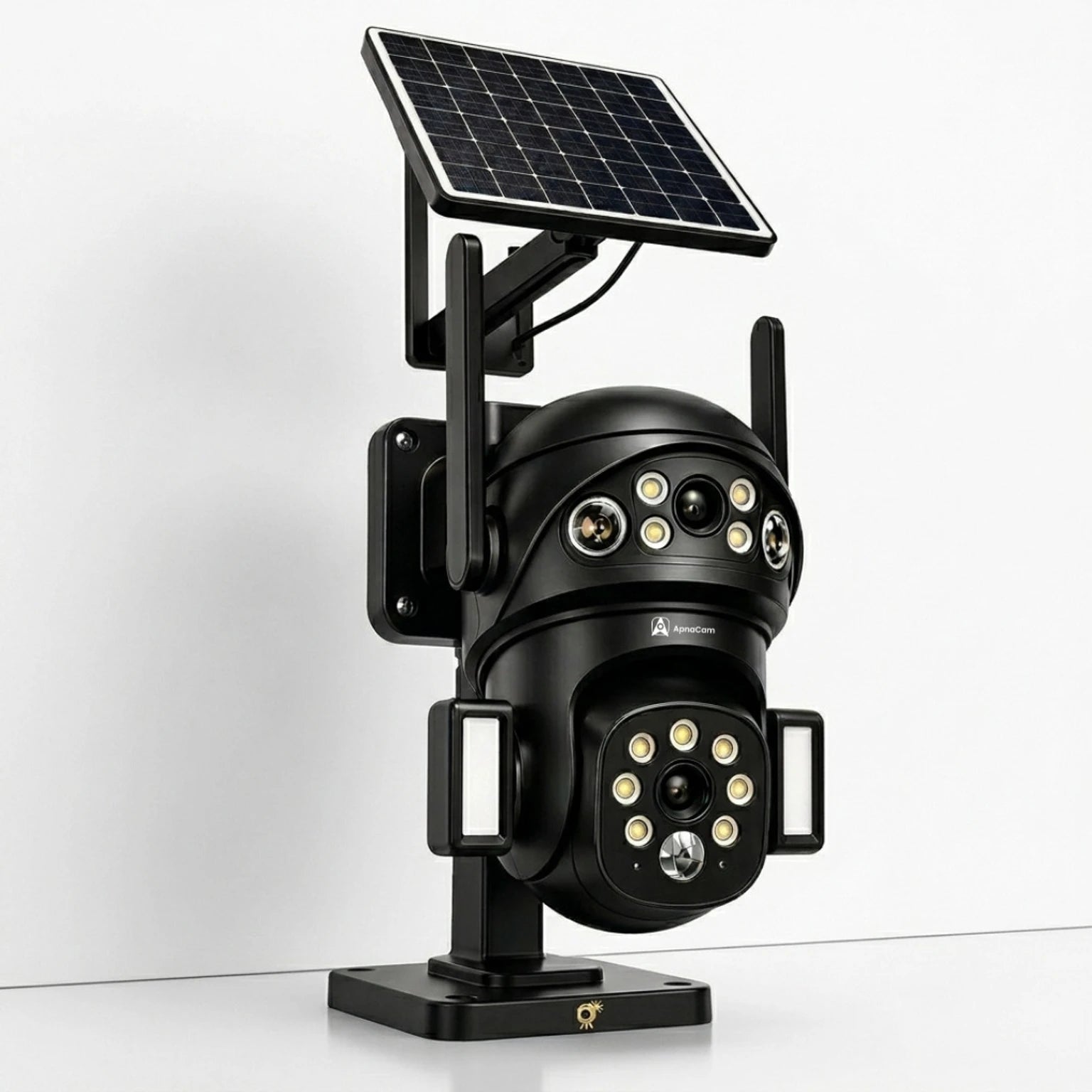 ApnaCam Dual-Lens 5MP 4G Solar PTZ Outdoor CCTV | AI Auto-Tracking | Full-Color Night Vision | No WiFi Needed | IP66 | V380 Pro