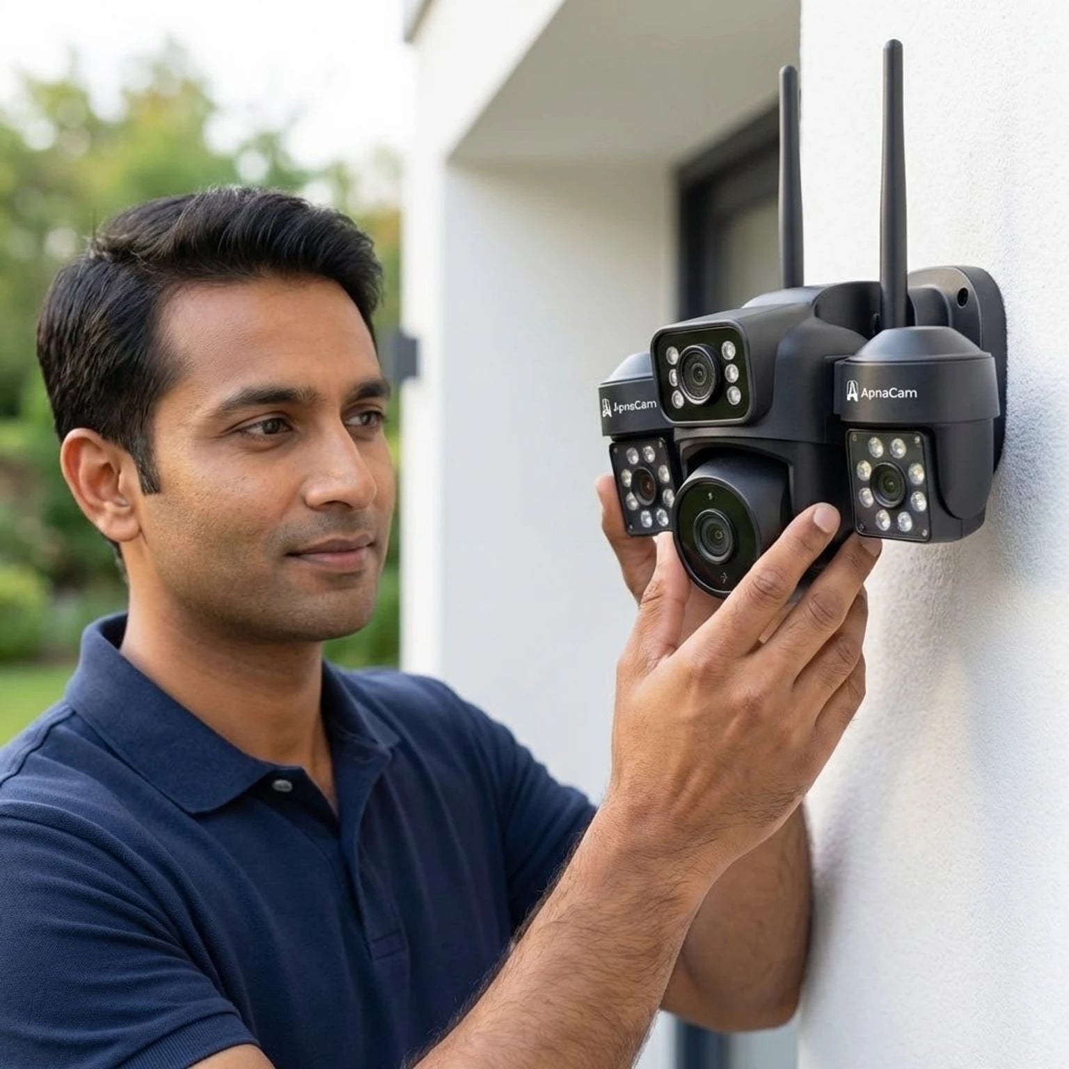 ApnaCam NexusEye 4G Triple-Lens 5MP PTZ Outdoor CCTV | Full-Color Night Vision | No WiFi Needed | AI Detection | IP66 | V380 Pro
